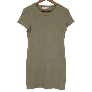 Elodie Womens‎ Bodycon Dress Green Stretch Crew Neck Short Sleeve Pullover M